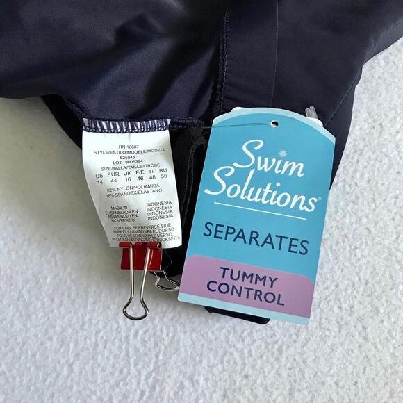 Swim Solutions NWT Navy Blue Swim Bottom Women 14 - Picture 6 of 8
